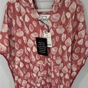 Tuckernuck NWT Pink Seashell Print Terry Cover-Up M/L